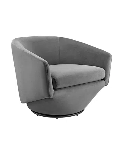 Modway Series Performance Velvet Fabric Swivel Chair In Gray