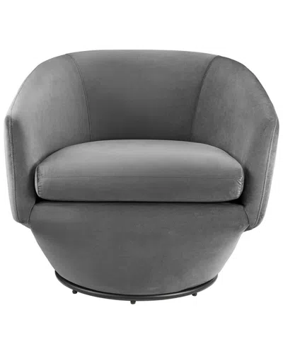 Modway Series Performance Velvet Fabric Swivel Chair In Grey