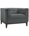 Modway Serve Upholstered Fabric Armchair In Grey