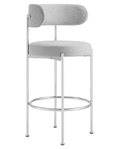 Modway Set Of 2 Albie Fabric Bar Stools In Grey