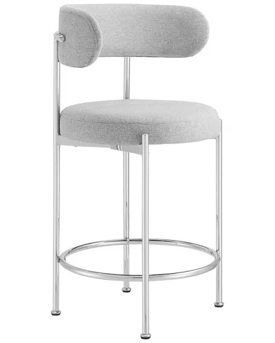 Modway Set Of 2 Albie Fabric Counter Stools In Grey