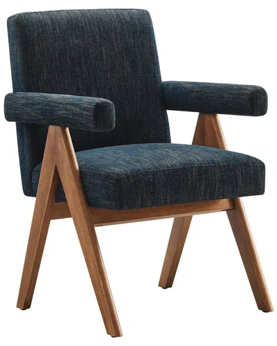 Modway Set Of 2 Lyra Fabric Dining Room Chair In Blue