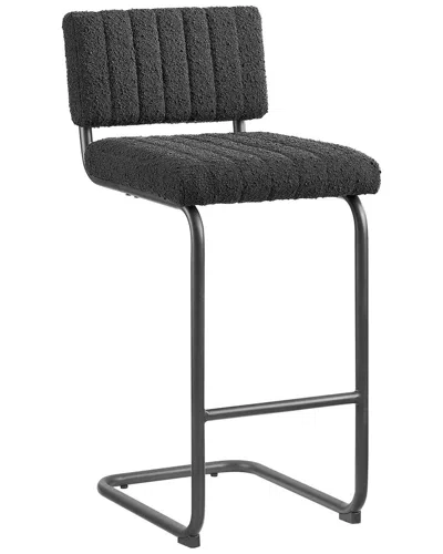Modway Set Of 2 Parity Boucle Counter Stools In Black