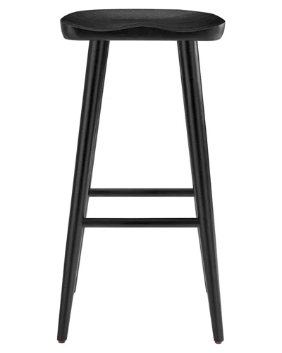 Modway Set Of 2 Saville Backless Wood Bar Stools In Black