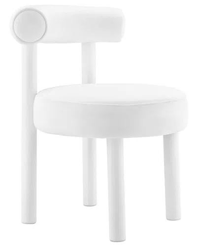 Modway Set Of 2 Toulouse Performance Velvet Dining Chair In White