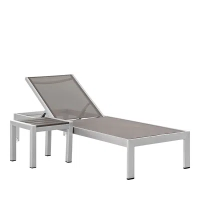 Modway Shore 2 Piece Outdoor Patio Aluminum Set In Gray