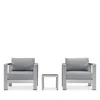 Modway Shore 3 Piece Outdoor Patio Set In Silver Gray