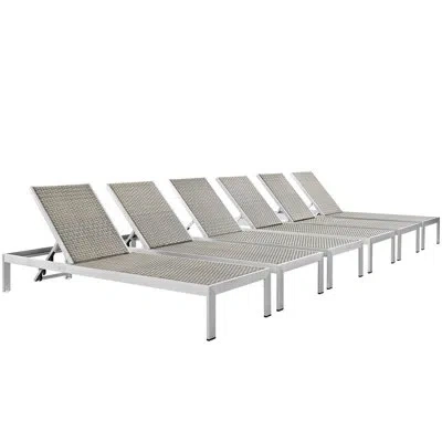Modway Shore Aluminum Outdoor Chaise In Silver
