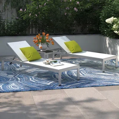 Modway Shore Aluminum Outdoor Chaise In Silver