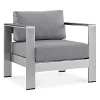 Modway Shore Outdoor Patio Armchair In Silver Gray