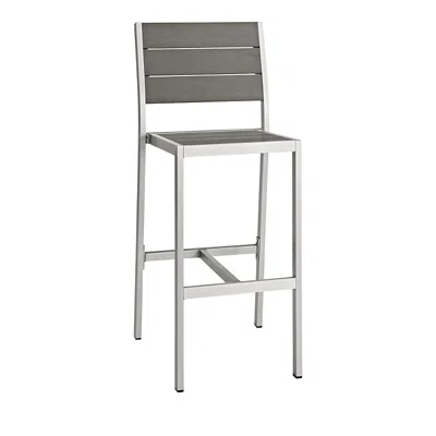 Modway Shore Outdoor Patio Aluminum Armless Bar Stool In Gray
