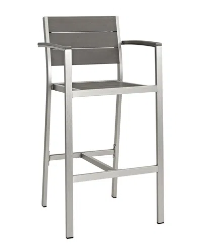 Modway Shore Outdoor Patio Aluminum Bar Stool In Multi