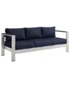 Modway Shore Outdoor Patio Sofa In Silver
