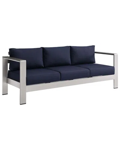 Modway Shore Outdoor Patio Sofa In Silver