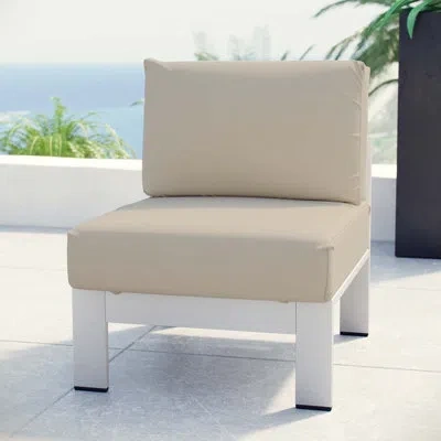 Modway Shore Patio Chair With Cushions In Beige