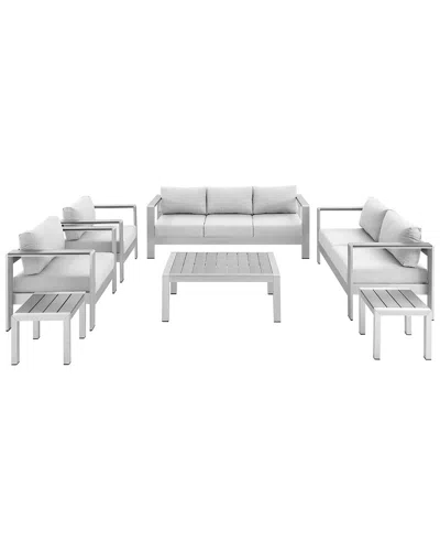 Modway Shore Sunbrella Outdoor Patio 7-piece Set In Silver