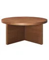 Modway Silas Round Wood Coffee Table In Brown
