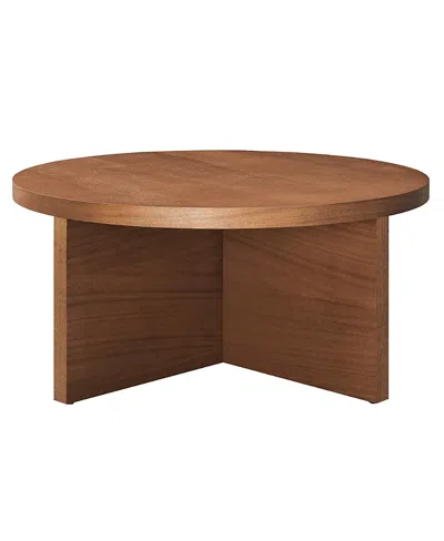 Modway Silas Round Wood Coffee Table In Brown
