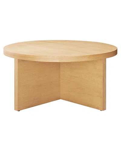 Modway Silas Round Wood Coffee Table In Brown