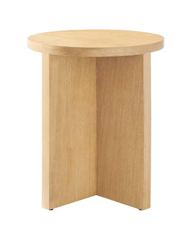 Modway Silas Round Wood Side Table In Brown