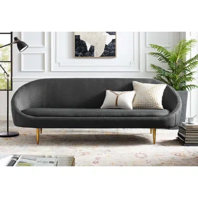 Modway Silver Orchid Perez Vertical-curve Back Sofa In Gray Polyester