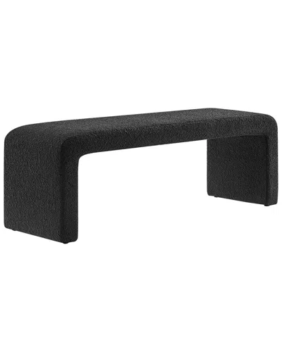 Modway Simba Boucle Fabric Waterfall Long Bench In Black