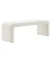 Modway Simba Boucle Fabric Waterfall Long Bench In White
