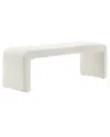 Modway Simba Boucle Fabric Waterfall Long Bench In White
