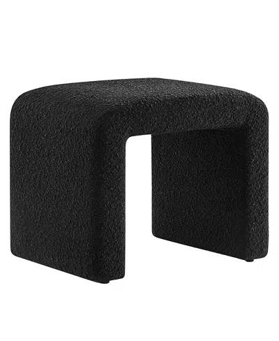 Modway Simba Boucle Fabric Waterfall Stool In Black