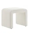 Modway Simba Boucle Fabric Waterfall Stool In White