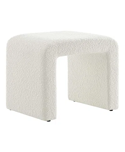 Modway Simba Boucle Fabric Waterfall Stool In White