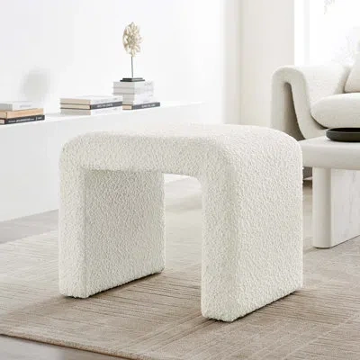 Modway Simba Solid Wood Accent Stool In Neutral