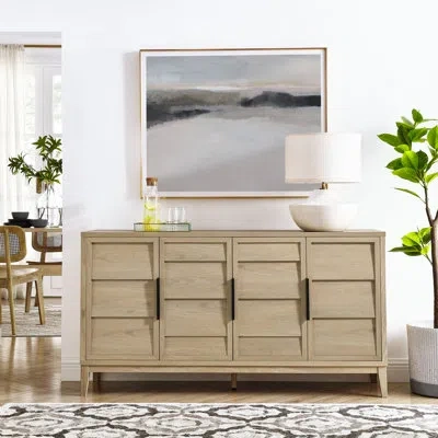 Modway Sinya 4-door Sideboard In Light Oak In Neutral