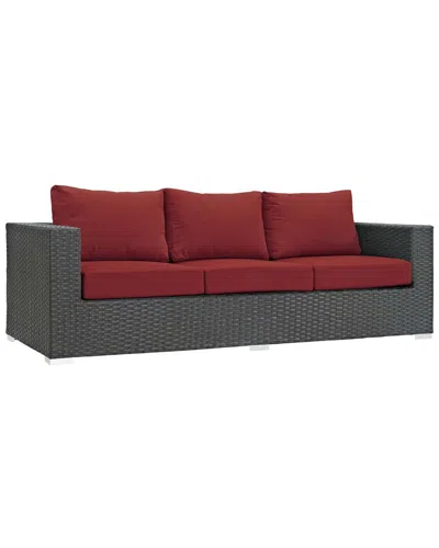 Modway Sojourn Outdoor Patio Sunbrella Sofa In Beige