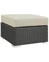 Modway Sojourn Outdoor Patio Wicker Rattan Sunbrella Ottoman In Multi