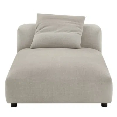 Modway Solace Modular Upholstered Fabric Armless Chaise Lounge In Linen