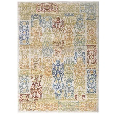 Modway Solimar Distressed Southwestern Aztec Area Rug In Blue;gold