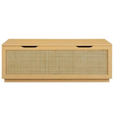 Modway Soma Rattan Storage Bench In Oak