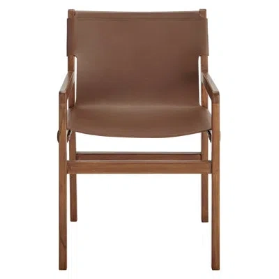 Modway Sonora Leather Dining Chair In Nutmeg Brown