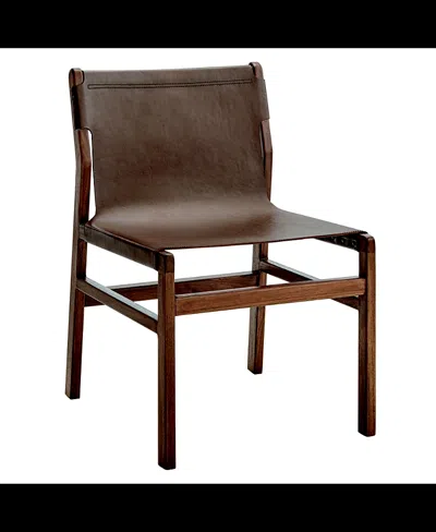 Modway Sonora Leather Dining Side Chair In Brown