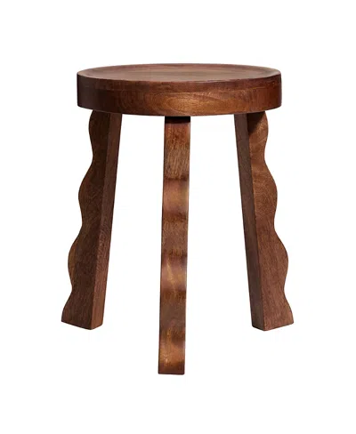 Modway Sorrel Carved Wood Stool In Brown