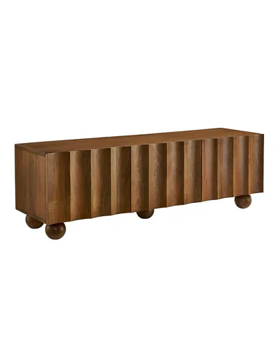 Modway Sorren Scalloped 54 Wood Tv Stand In Brown