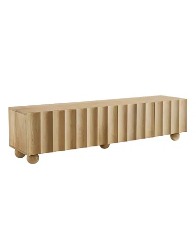 Modway Sorren Scalloped 71" Wood Tv Stand In Brown