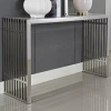 Modway Stainless Steel Modern Gridiron Console Table By  In Silver