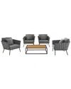 Modway Stance 5-piece Outdoor Patio Sectional Sofa Set In Gray