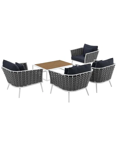 Modway Stance 5-piece Outdoor Patio Sectional Sofa Set In Multi