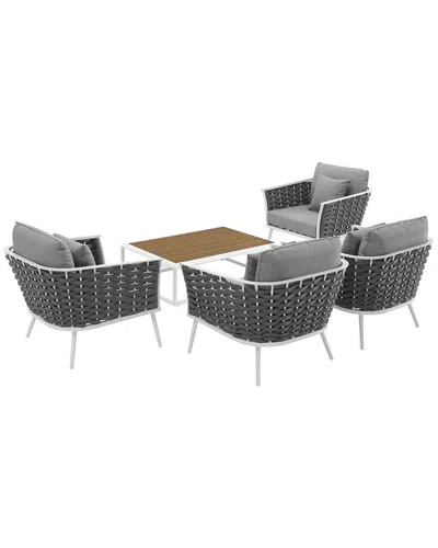 Modway Stance 5-piece Outdoor Patio Sectional Sofa Set In Multi