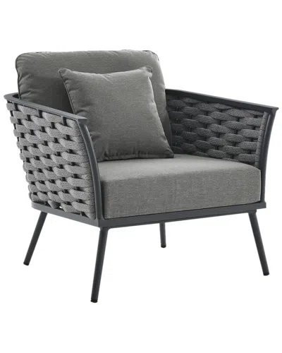 Modway Stance Outdoor Patio Aluminum Armchair In Grey