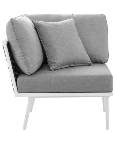 Modway Stance Outdoor Patio Aluminum Corner Chair In White