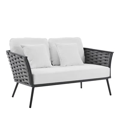 Modway Stance Outdoor Patio Aluminum Loveseat In White